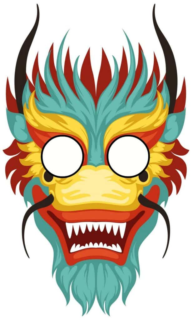 masque de dragon à imprimer