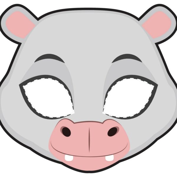 masque hippopotame à imprimer