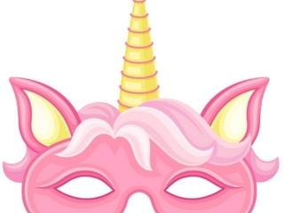 masque licorne rose