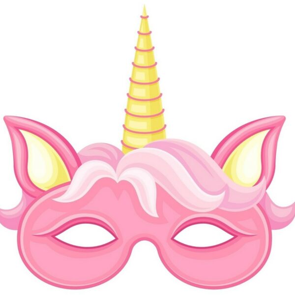 masque licorne rose