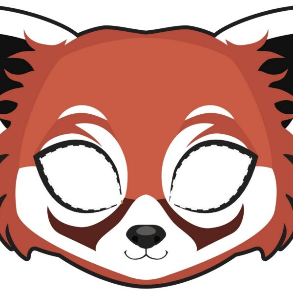 masque panda roux à imprimer