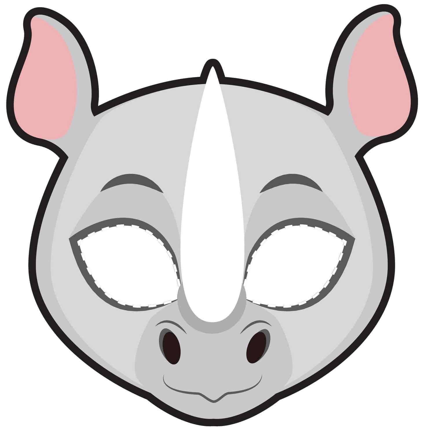 masque rhinocéros à imprimer
