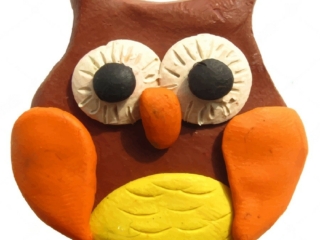 hibou en pâte à modeler