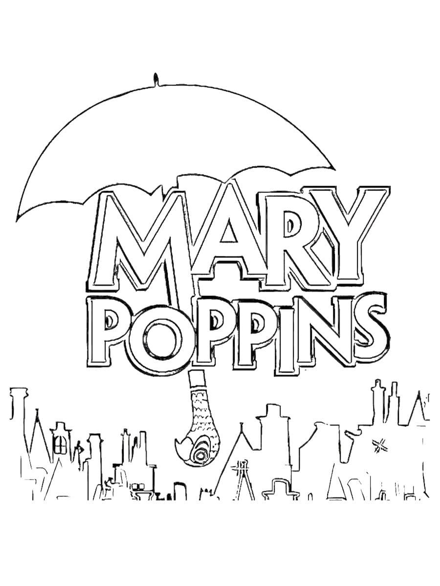 affiche mary poppins à colorier