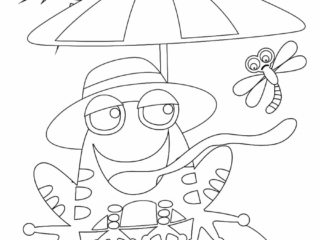 coloriage crapaud (13) crapaud parapluie coloriage