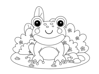 coloriage crapaud (24) crapaud sur nénuphar