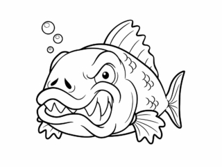 coloriage poisson furieux