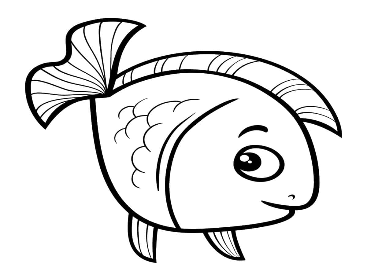 coloriage poisson facile