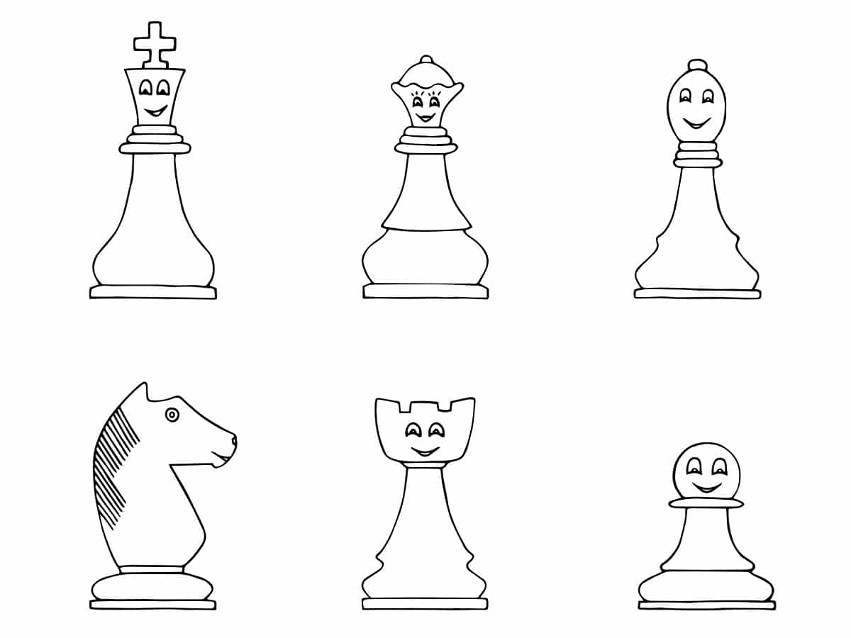 coloriage pièces d'échecs