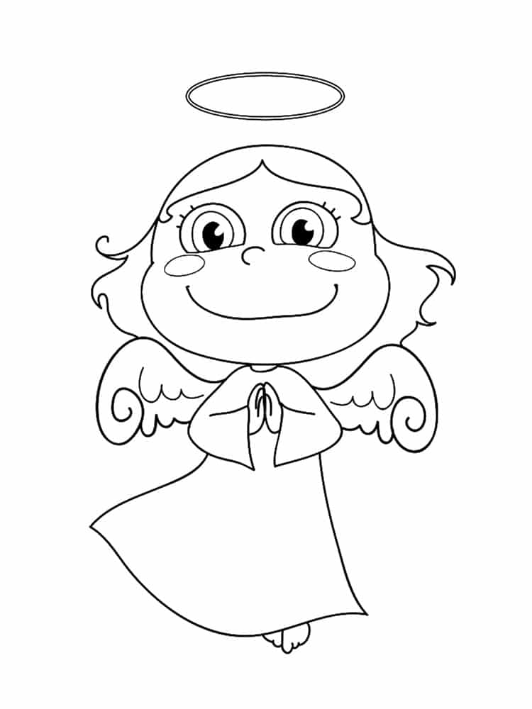 coloriage fille ange