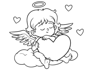 coloriage ange (19) coloriage ange coeur