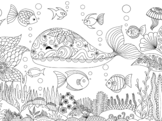 coloriage baleine mer