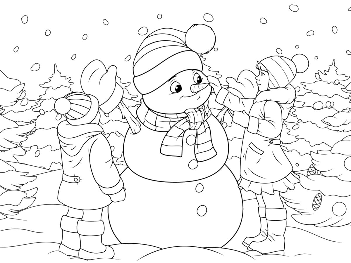 Coloriage bonhomme de neige