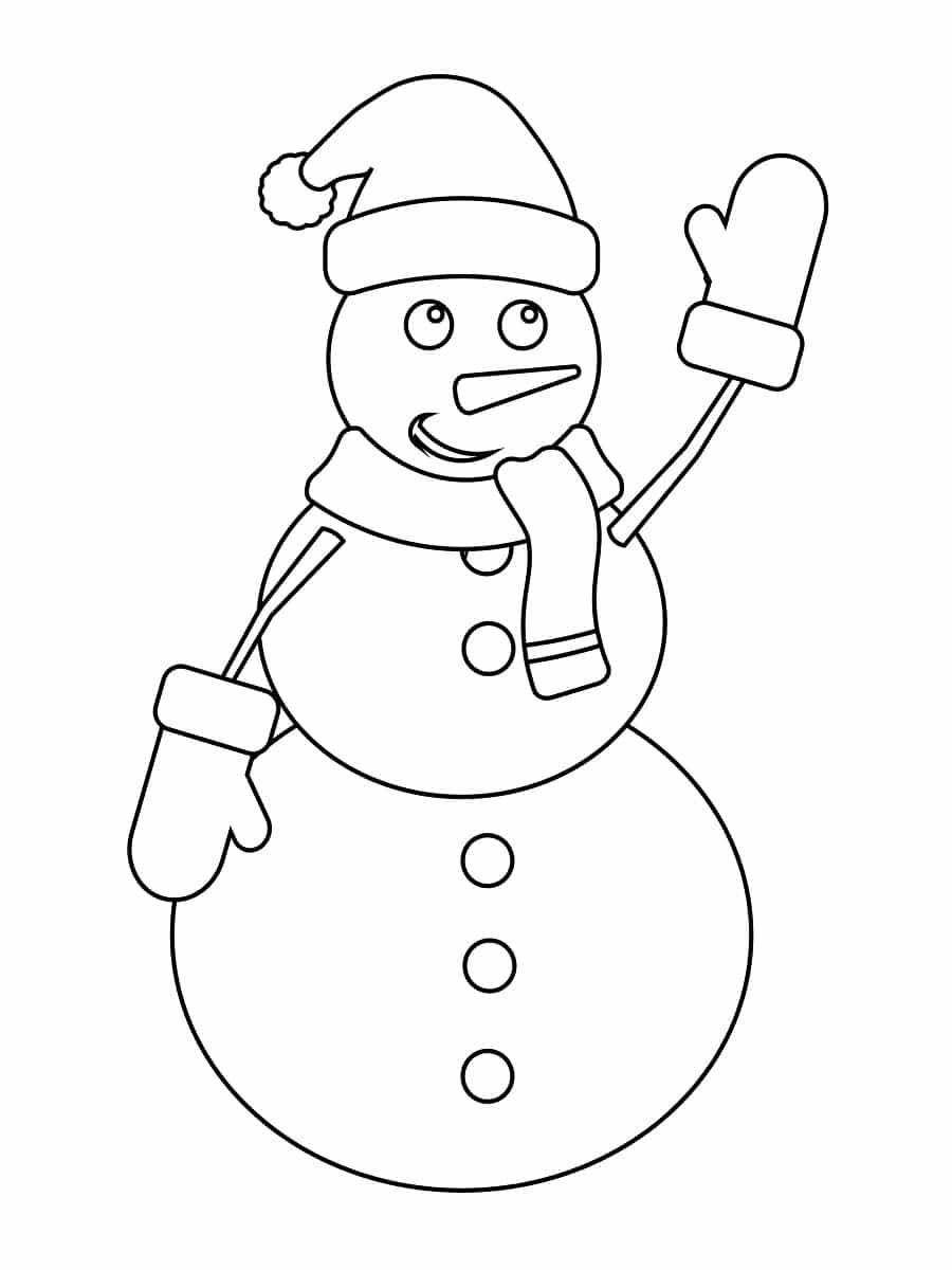 Coloriage dessin bonhomme de neige en Ligne Gratuit à imprimer