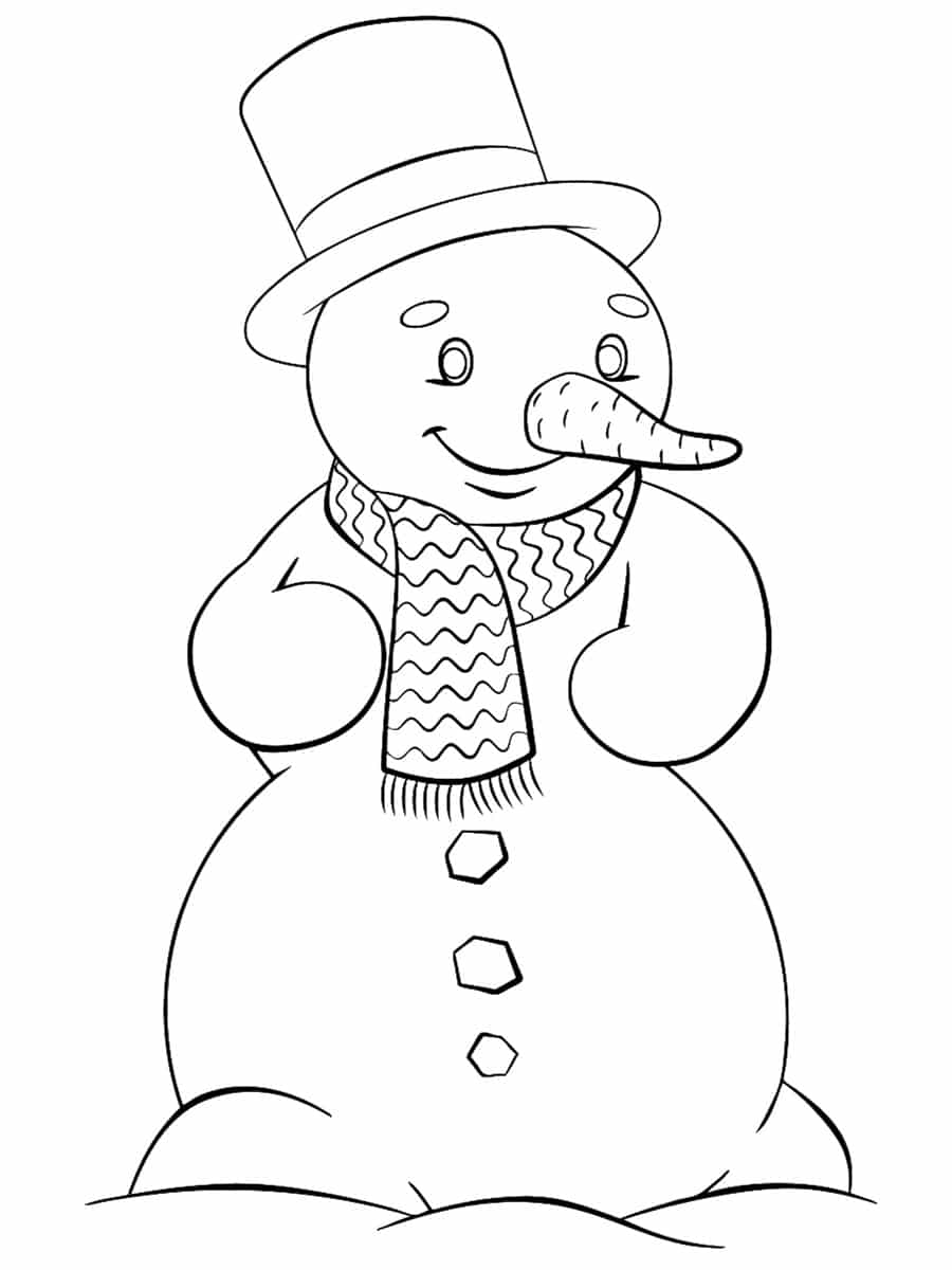bonhomme de neige à colorier