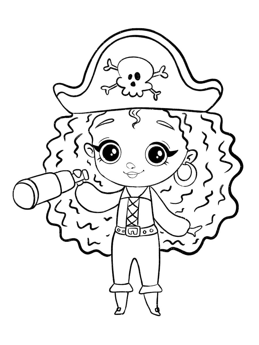 coloriage fille capitaine