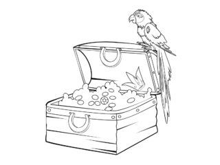 coffre au tr&eacute;sor dessin