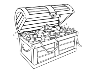 dessin de coffra u tr&eacute;sor &agrave; colorier