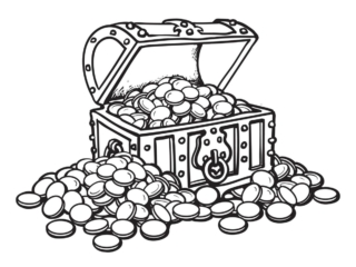 coloriage coffre au tr&eacute;sor
