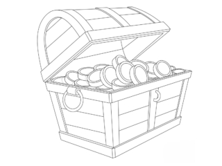 dessin de coffre au tr&eacute;sor