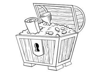 coloriage coffres tr&eacute;sor