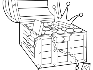 coloriage coffre tr&eacute;sor