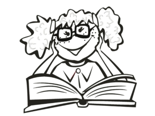 coloriage école (24) coloriage fille livre