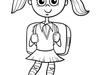 coloriage école (6) coloriage fille cartable