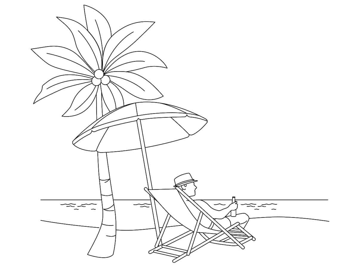 dessin plage en été