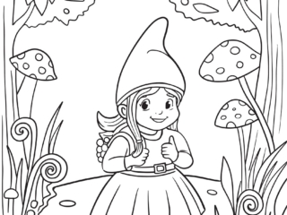 coloriage fille lutin