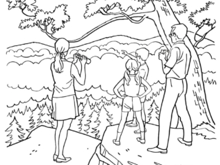 coloriage forêt (4) coloriage famille en forêt