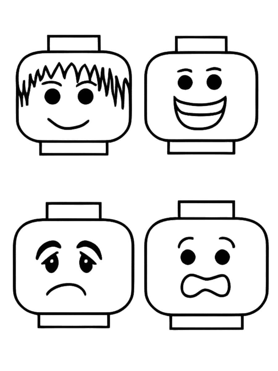 coloriage têtes de lego