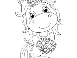 coloriage licorne kawaii