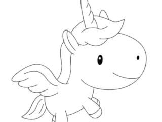 coloriage licorne facile