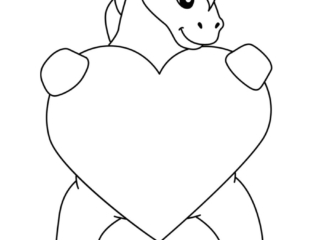 dessin coeur licorne