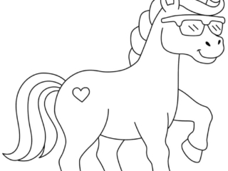 coloriage licorne BG