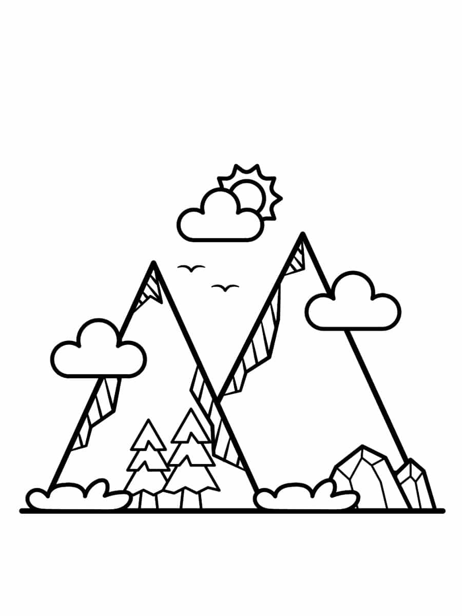 coloriage montagne facile