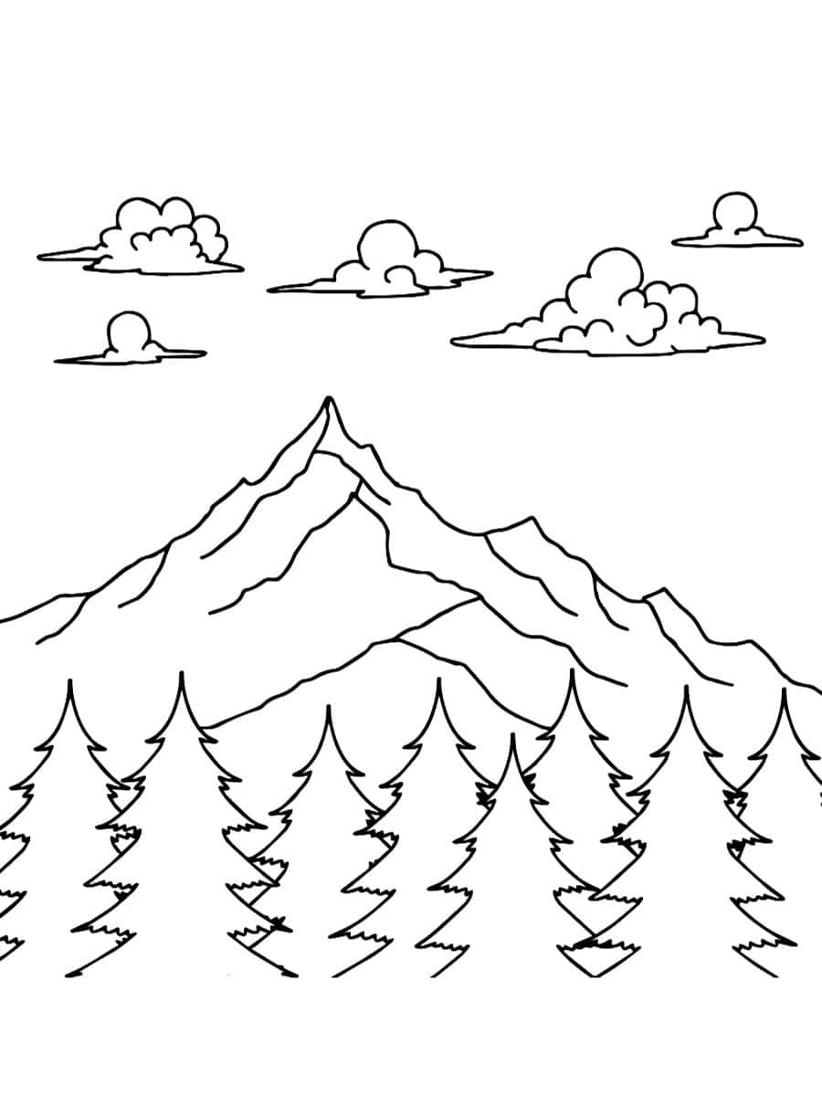 coloriage d'une montagne