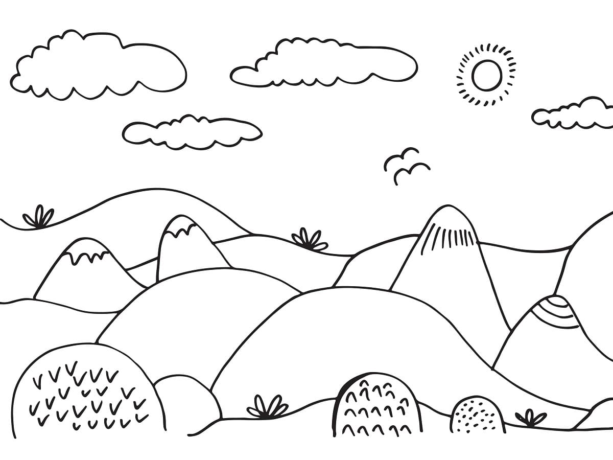montagnes à colorier