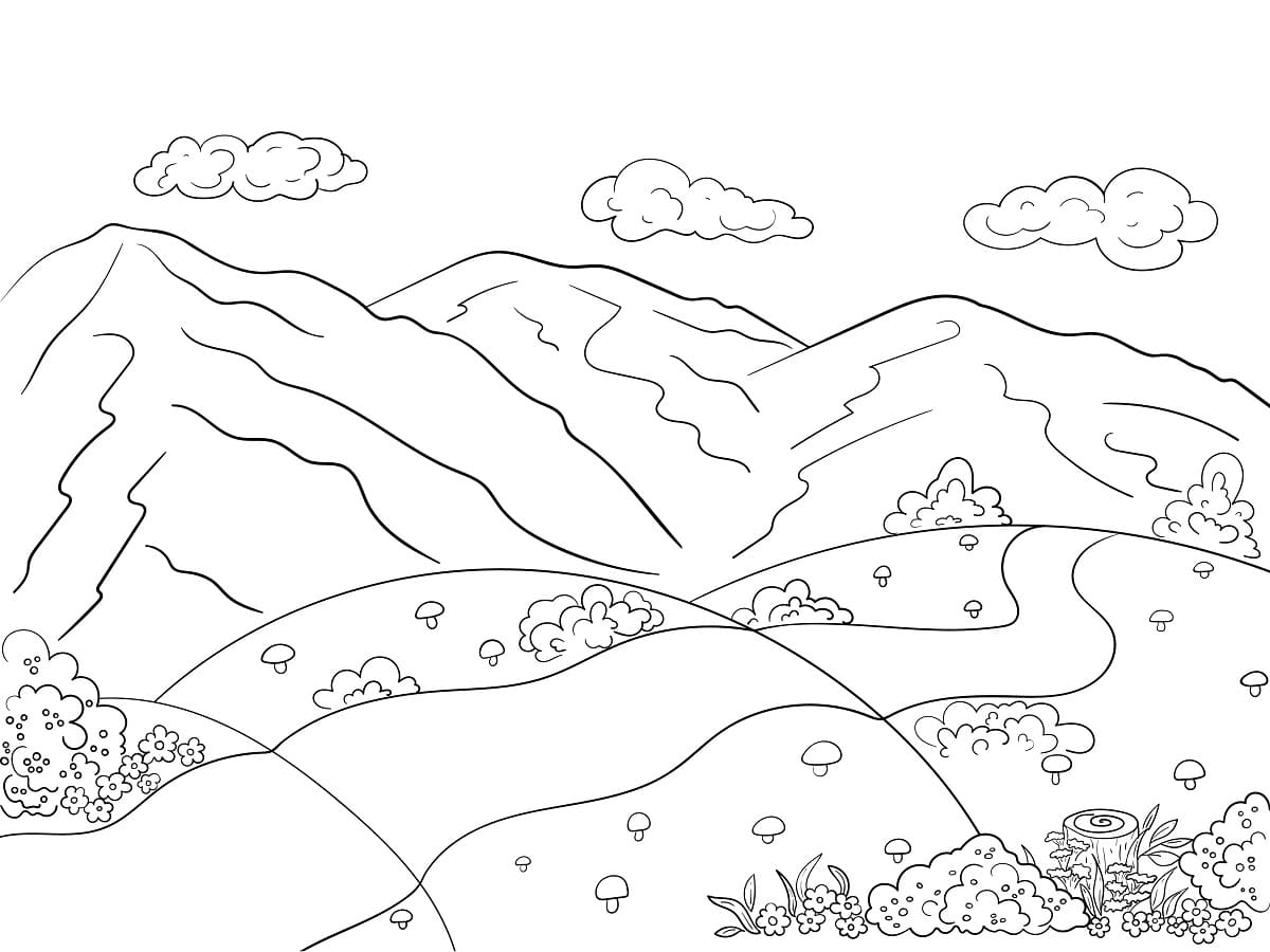 coloriage montagne