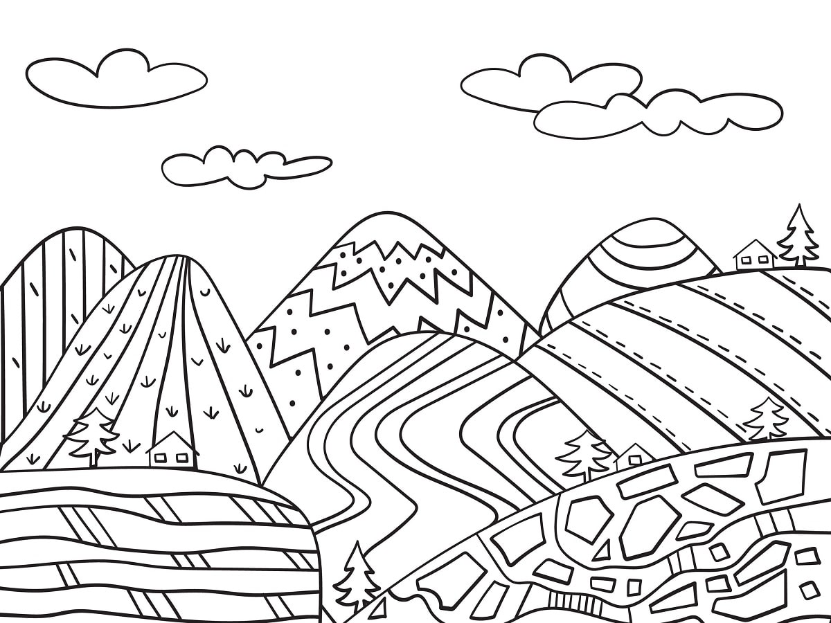 montagnes à colorier