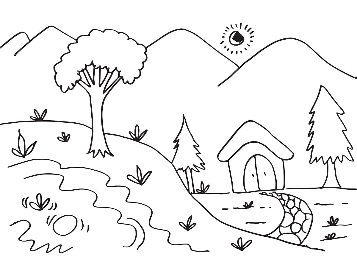 coloriage montagne