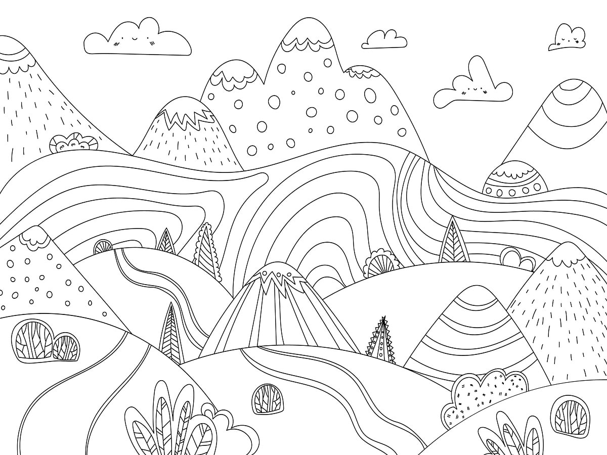 coloriages montagnes