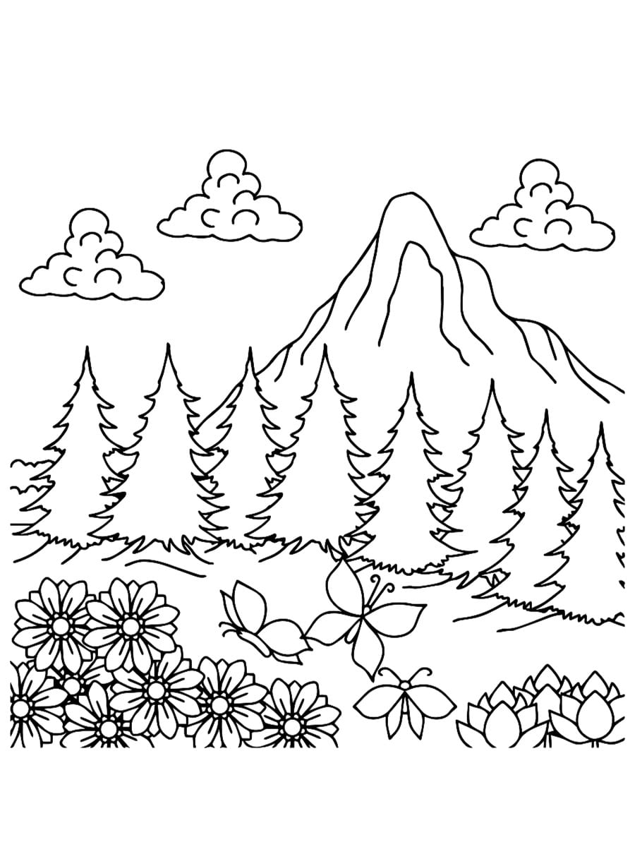 montagne coloriage