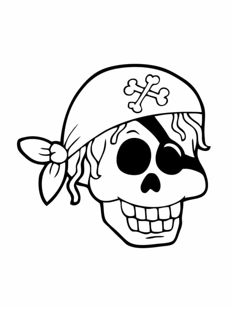 coloriage tête de mort pirate