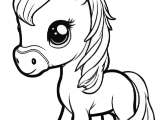 coloriage poney mignon