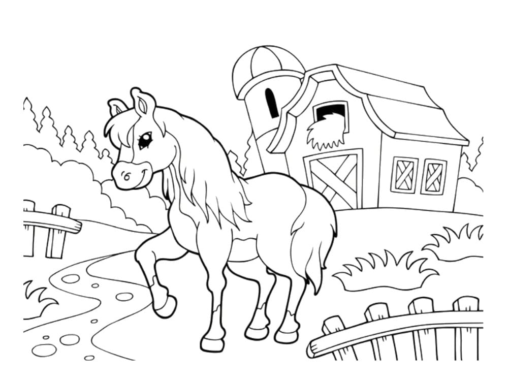 Coloriage Poney en Ligne Gratuit à imprimer