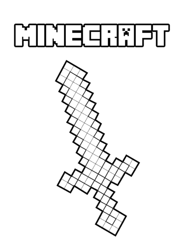 coloriage épée Minecraft