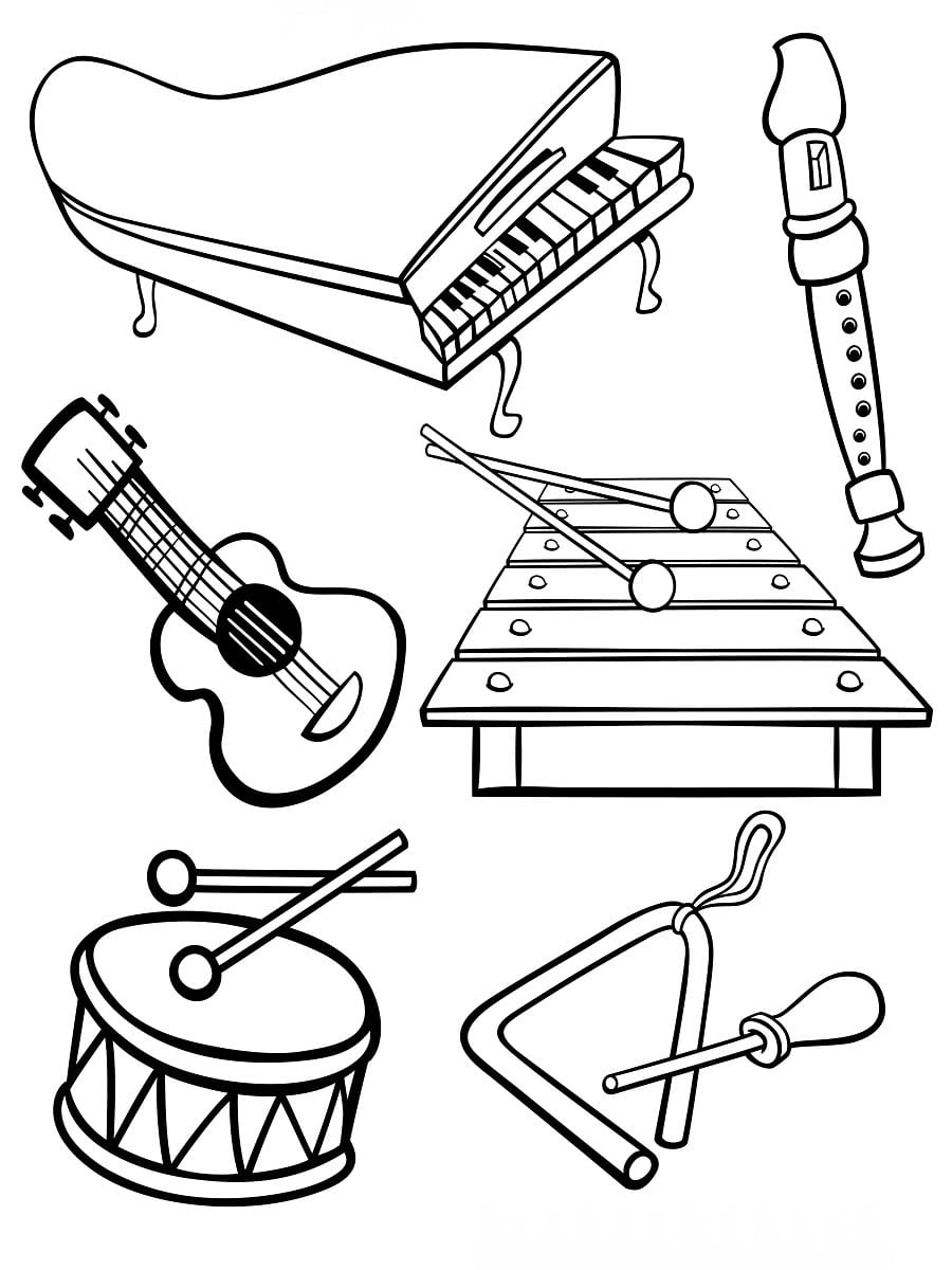 Coloriage musical - Dessin à imprimer et a colorier de batterie  Éducation  musicale, Enseignement de la musique, Dessin instrument de musique