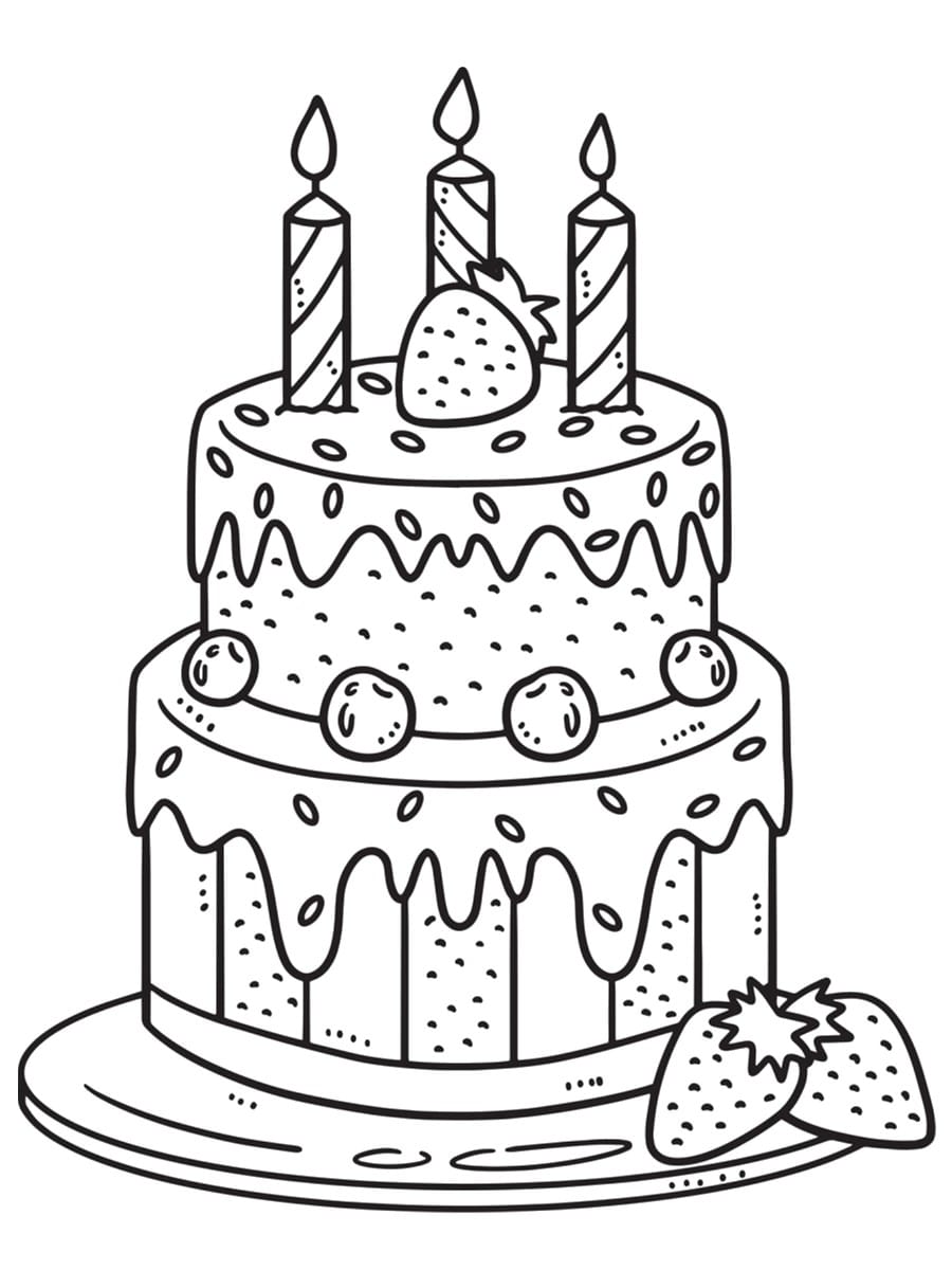 coloriage gâteau d'anniversaire